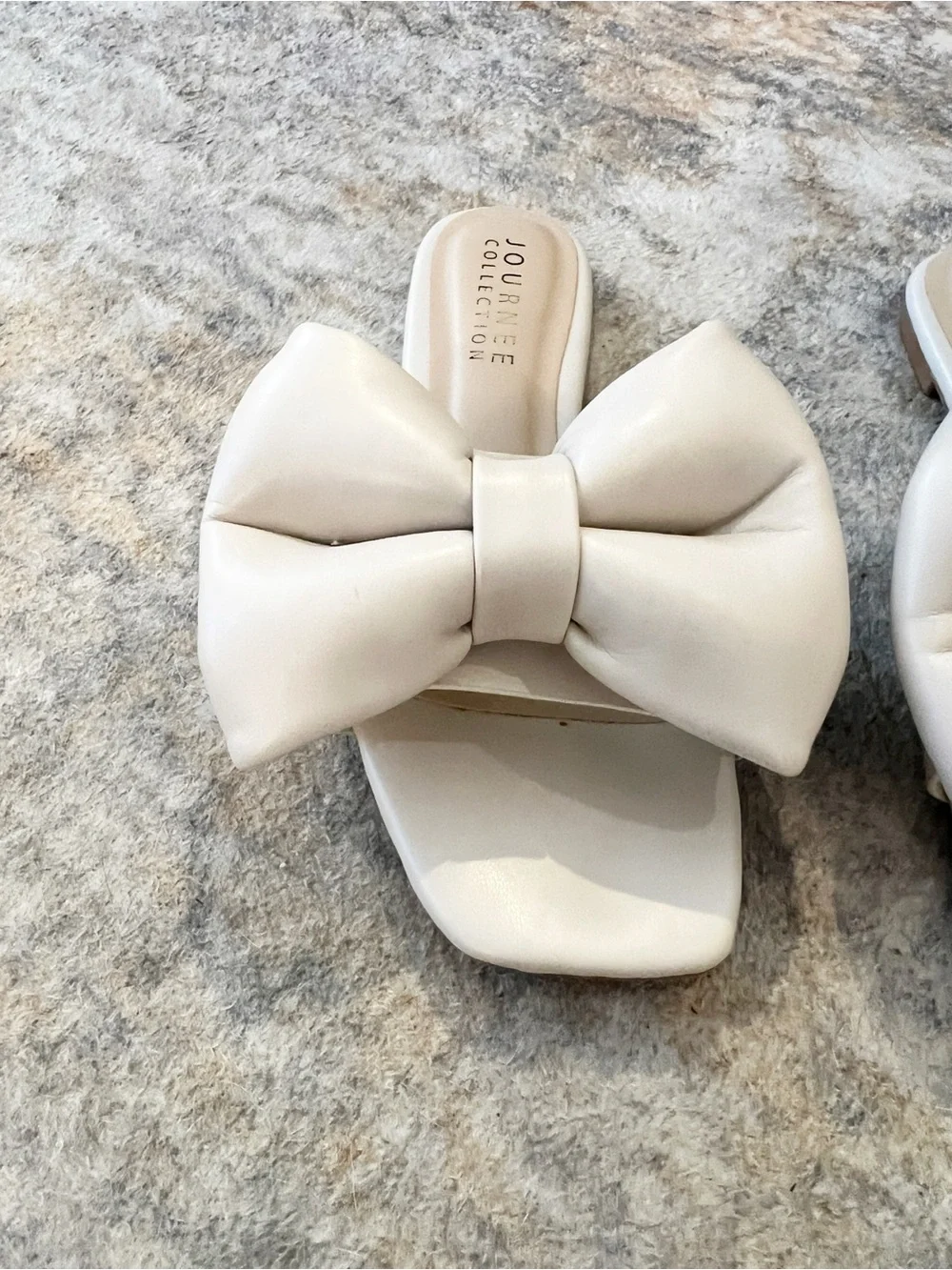 Journee Collection Women's Fayre Slide Sandal in the sand/ivory colorway Size 8